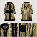 Green Camo Stripe Hooded Crochet Cardigan