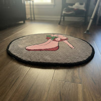 Custom rug example: retro pin-up round tufted rug